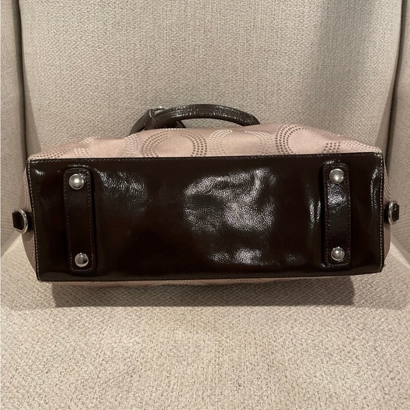 Coach Ashley Signature Dotted Op Art Tan/Brown Satchel Handbag F20027 - Picture 4 of 10